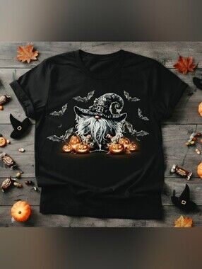 Halloween Gnome Witch Tee | Spooky Fall Pumpkin Shirt | Cute Witchy Graphic Top